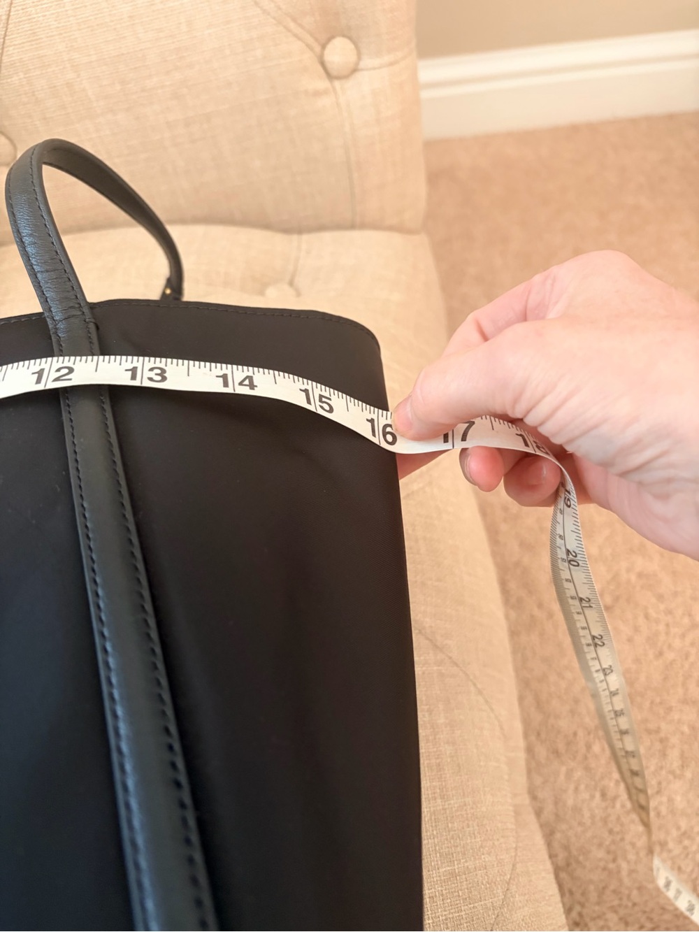 Tumi Black Nylon Tote with Gold Logo - Picture 4 of 5
